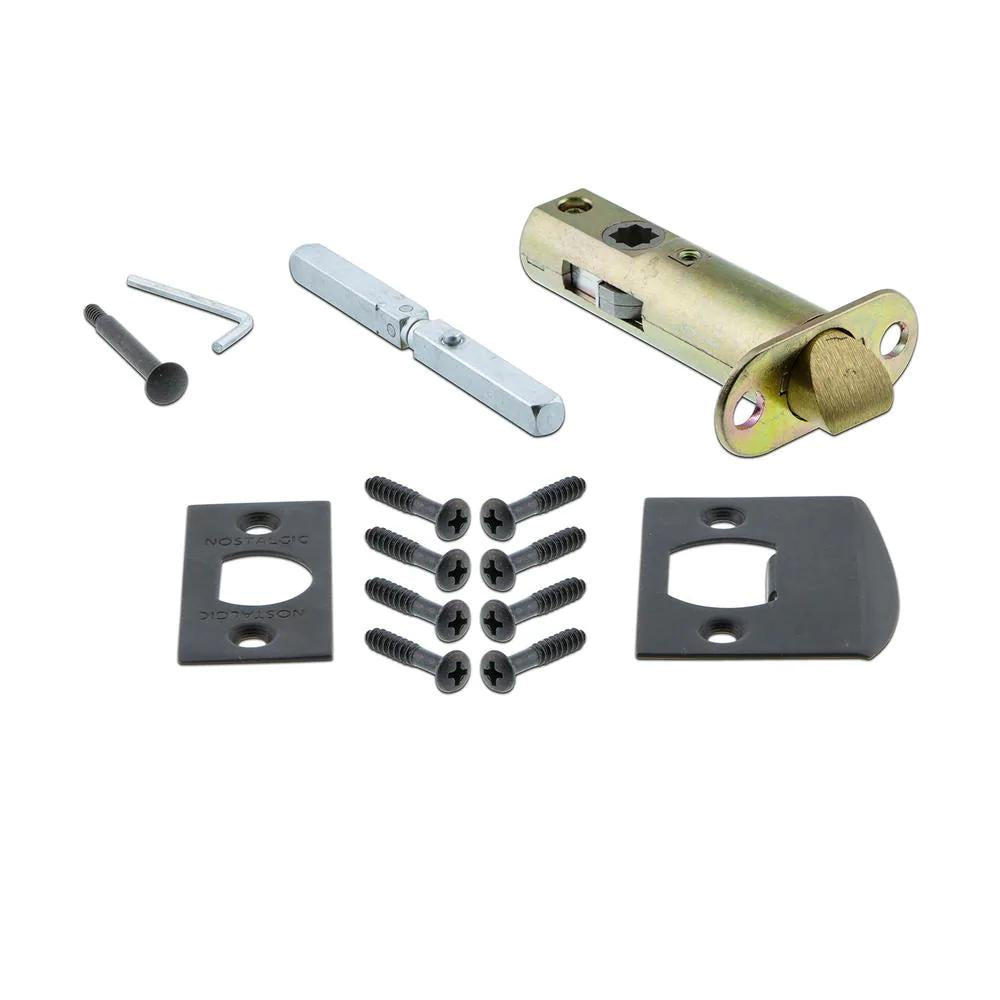 York Plate 2-3/4 in. Backset Oil-Rubbed Bronze Privacy Bed/Bath Waldorf Black Door Knob