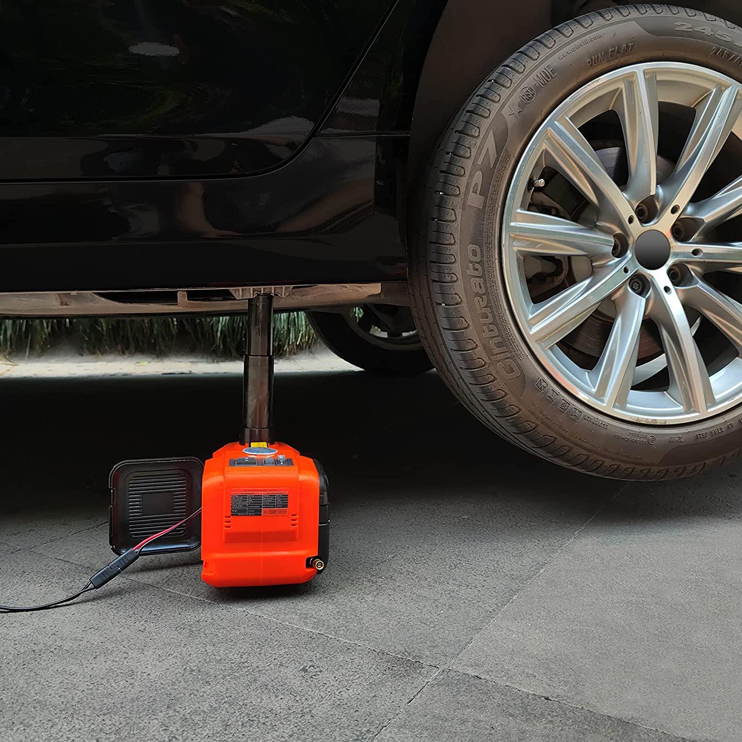 E-HEELP Electric Car Jack 5Ton 12V Kit Car Jack Hydraulic (Lifting Range: 6.1~17.7 inch) with Inflator Electric Jack for Car SUV Sedan MPV ChanTires GaraRepair Emergency Kit