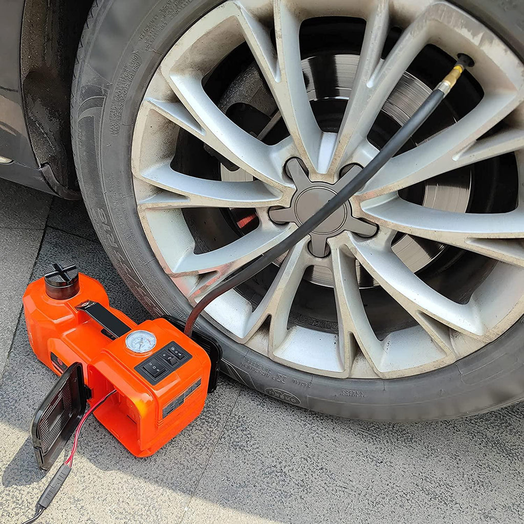 E-HEELP Electric Car Jack 5Ton 12V Kit Car Jack Hydraulic (Lifting Range: 6.1~17.7 inch) with Inflator Electric Jack for Car SUV Sedan MPV ChanTires GaraRepair Emergency Kit