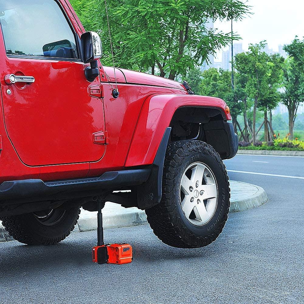 E-HEELP Electric Car Jack 5Ton 12V Kit Car Jack Hydraulic (Lifting Range: 6.1~17.7 inch) with Inflator Electric Jack for Car SUV Sedan MPV ChanTires GaraRepair Emergency Kit
