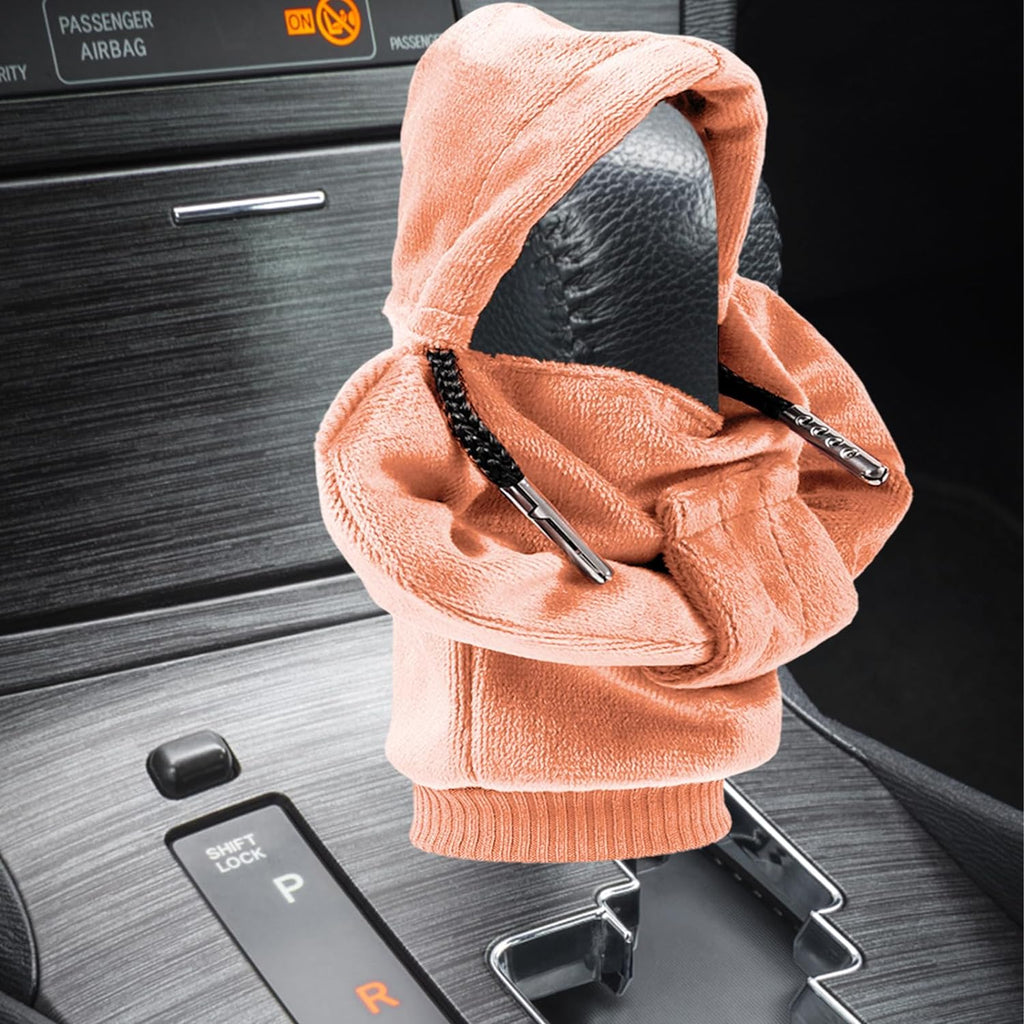 ZHSMS Gear Shift Cover, Universal Shift Knob Cover, Funny Sweater Hoodie for Gearshift, 4.7 Inch Car Shifter Stick Protector Decoration(Orange)
