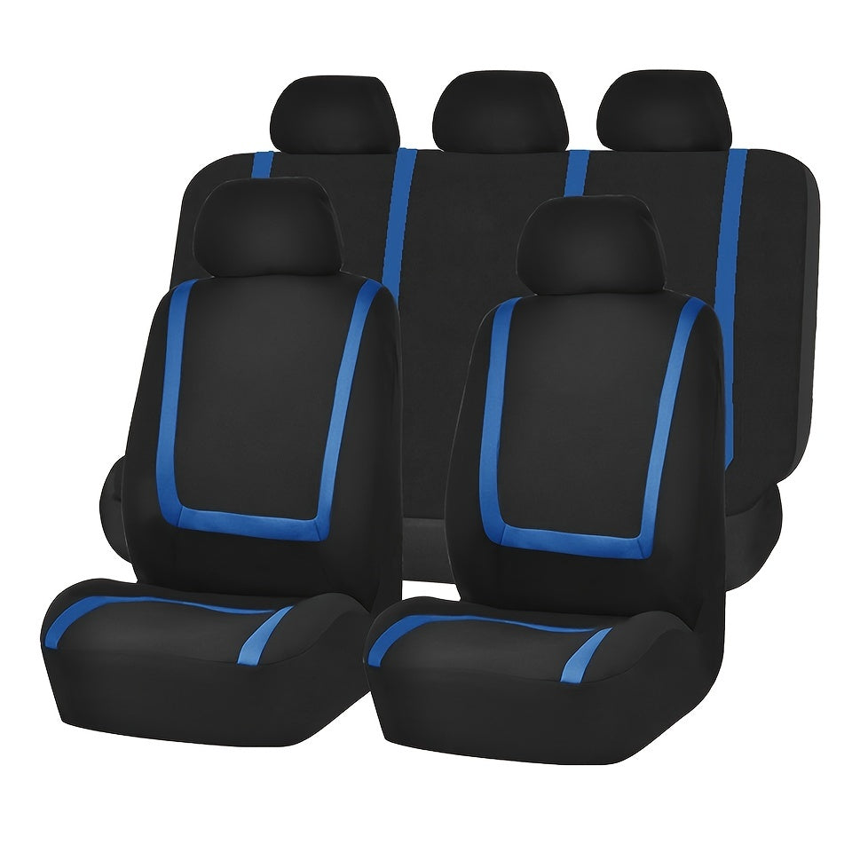 Universal Fit Car Seat Cover Full Set For Front And Rear 9 Pieces Pack Fit Most Cars
