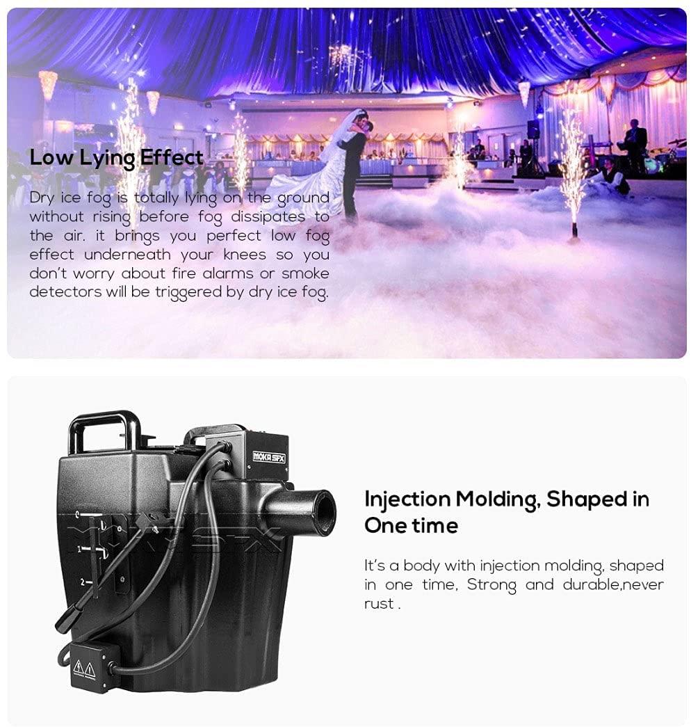MOKA SFX 2000w Dry Ice Low Lying Fog Machine Effect with Tube for Indoor Outdoor StaWedding Party Club