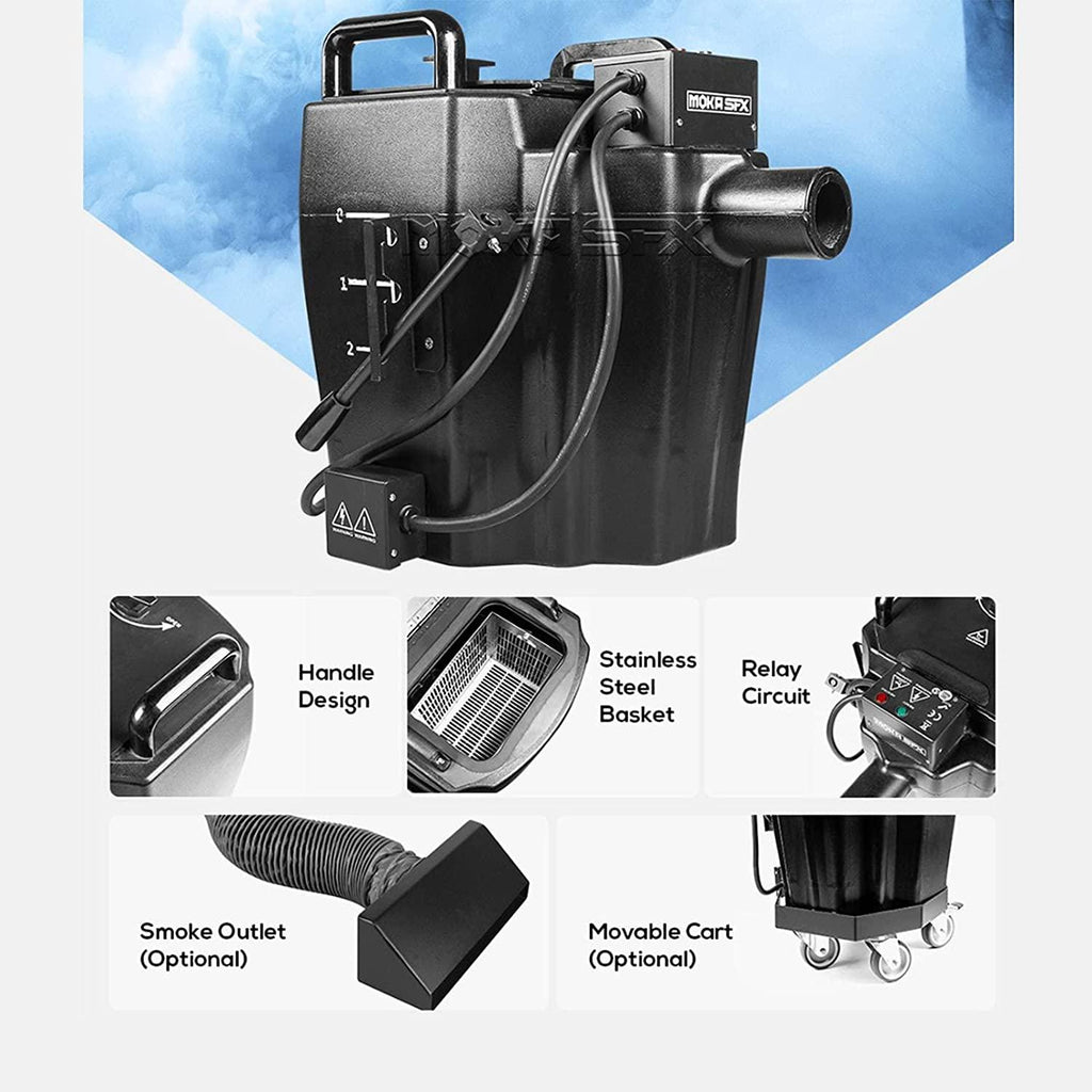 MOKA SFX 2000w Dry Ice Low Lying Fog Machine Effect with Tube for Indoor Outdoor StaWedding Party Club