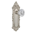 Victorian Plate 2-3/8 in. Backset Satin Nickel PassaHall/Closet Crystal Glass Door Knob