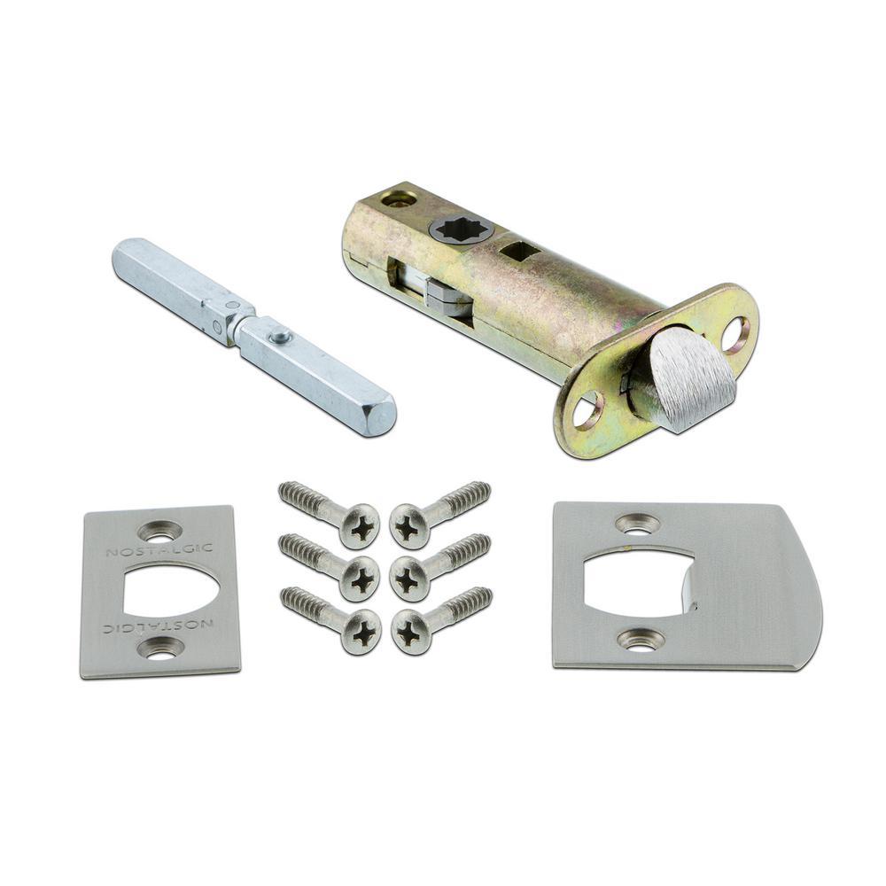 Victorian Plate 2-3/8 in. Backset Satin Nickel PassaHall/Closet Crystal Glass Door Knob