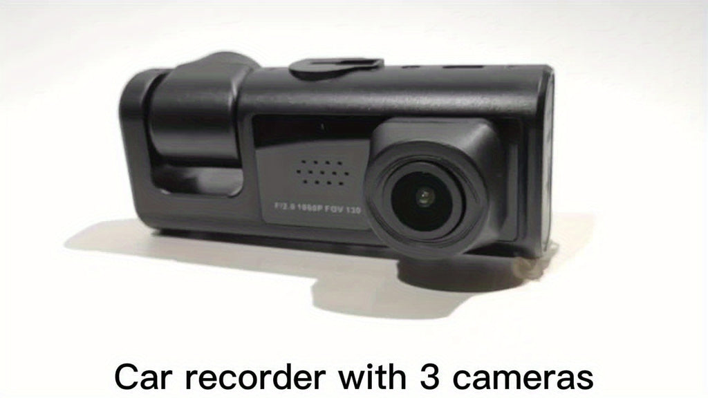 3 Camera Lens Car DVR, 3-Channel Dash Cam HD 1080P Front And Rear Dual Lens Dashcam ParLot Monitoring, Infrared Night Vision Image