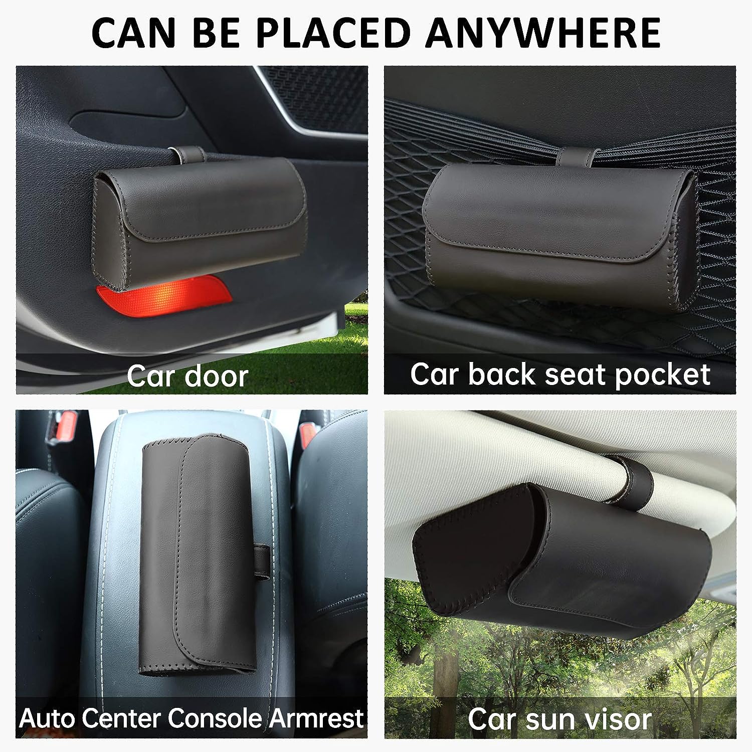 Accmor Sunglasses Holder for Car Sun Visor, Auto Eyeglasses Organizer Box, Vehicle Visor Accessories Glasses Protective Storage Case for Woman Man