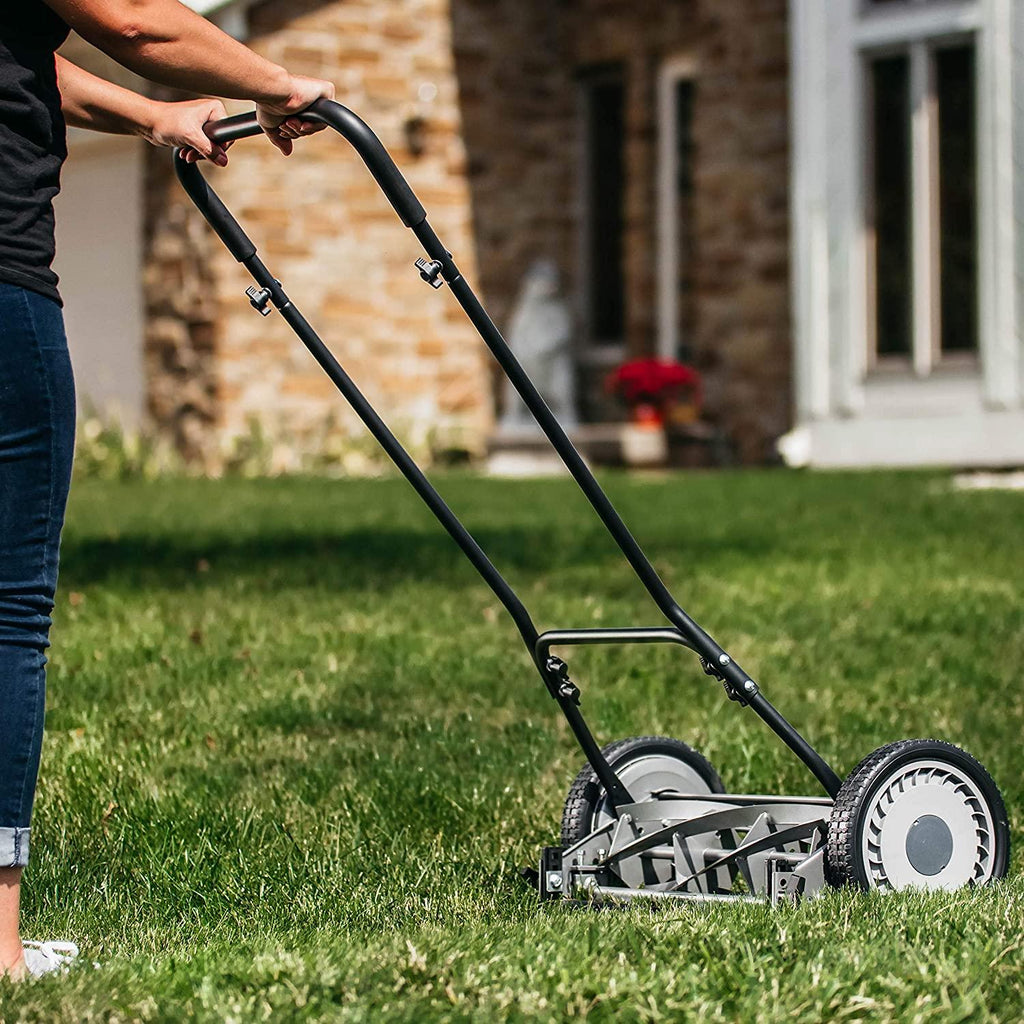 Great States 815-18 18-Inch 5-Blade Push Reel Lawn Mower, Grey