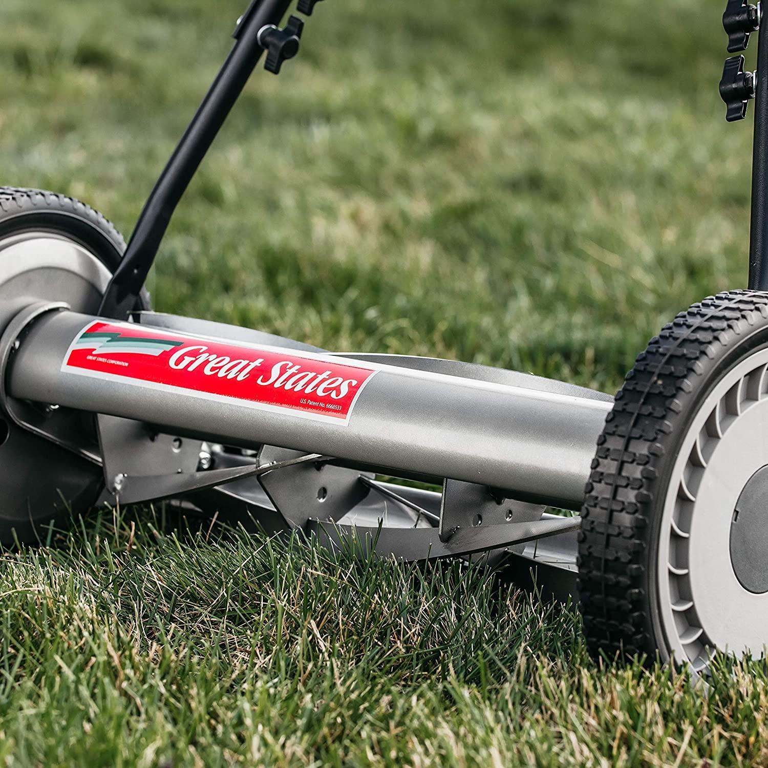 Great States 815-18 18-Inch 5-Blade Push Reel Lawn Mower, Grey