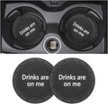 8sanlione 2 Pack Car Cup Holder Coasters, 2.75 Inch Non-Slip PVC Insert Cup Coaster, Anti-Scratch Auto Cup Mats for Women Men, Vehicle Interior Accessories Universal for Car, SUV, Truck (B Black/2PCS)