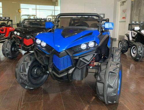 Dazone 12V Mini UTV All-Terrain Kids Ride on Truck Car, Manual/ Parental Remote Control Modes Truck Vehicle with Headlights, MP3 Port, Music for Children(Blue)