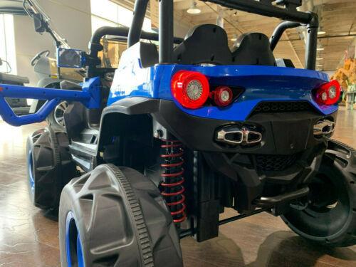 Dazone 12V Mini UTV All-Terrain Kids Ride on Truck Car, Manual/ Parental Remote Control Modes Truck Vehicle with Headlights, MP3 Port, Music for Children(Blue)