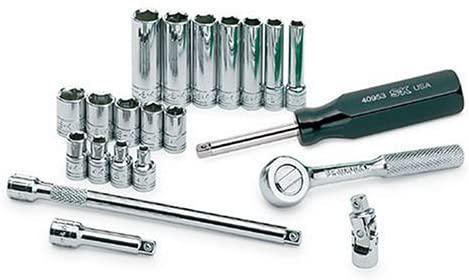 SK Professional Tools 89009 21-Piece ¼ in. Drive 6-Point Standard and Deep Metric Socket Set - Chrome Socket Set with Super Chrome Finish | Set of 21 Sockets Made in USA