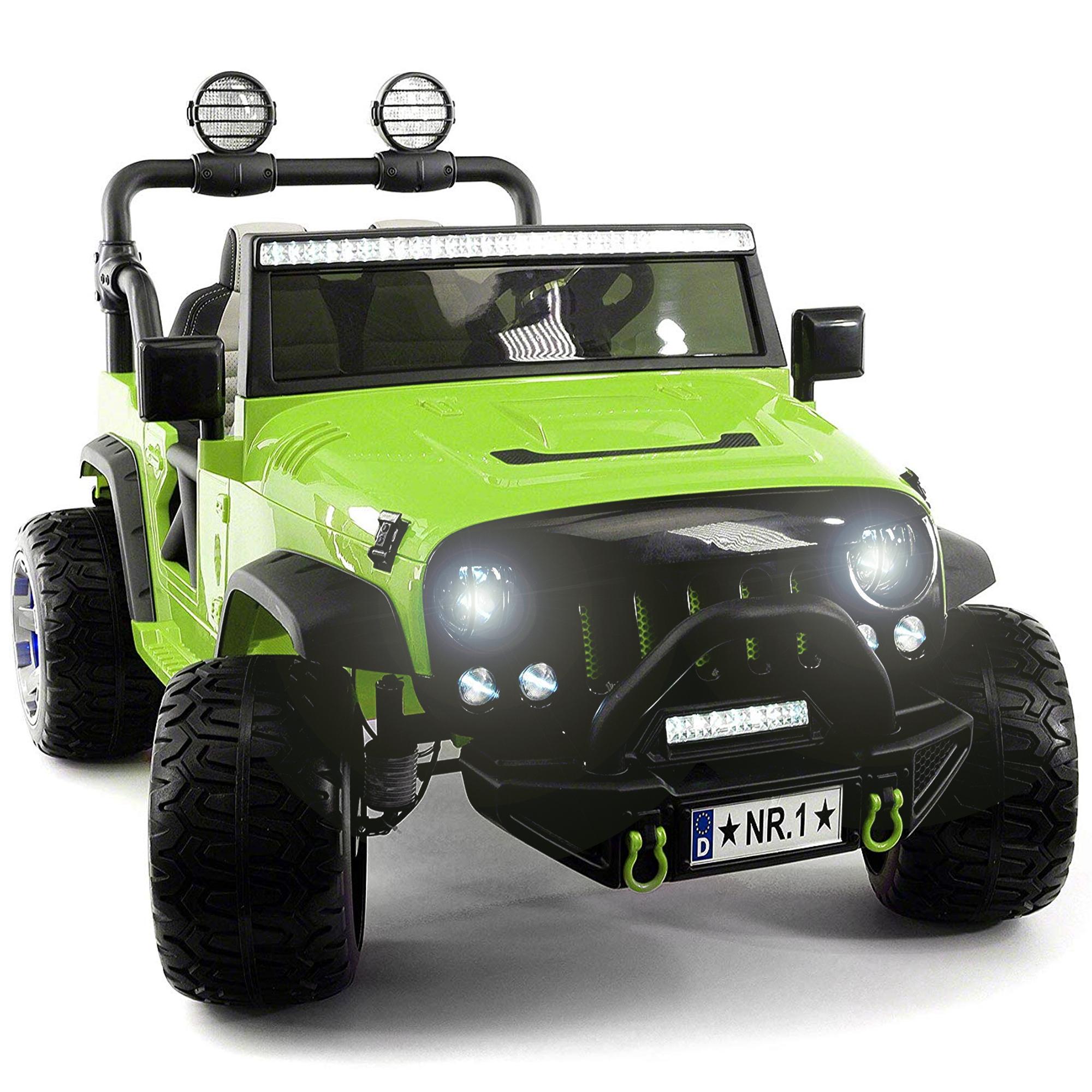 2022 Two (2) Seater Ride On Kids Car Truck w/ Remote Control - Lar12V Power Battery Licensed Kid Car to Drive w/ 3 Speeds, Leather Seat, MP3 Music Player Bluetooth FM Radio, Foam Rubber Tires