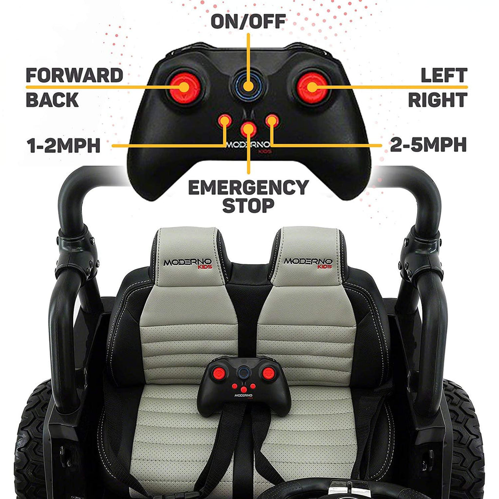 2022 Two (2) Seater Ride On Kids Car Truck w/ Remote Control - Lar12V Power Battery Licensed Kid Car to Drive w/ 3 Speeds, Leather Seat, MP3 Music Player Bluetooth FM Radio, Foam Rubber Tires