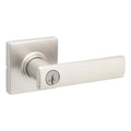 BrSquare Satin Nickel Keyed Entry Door Lever Featuring SmartKey Technology and Microban
