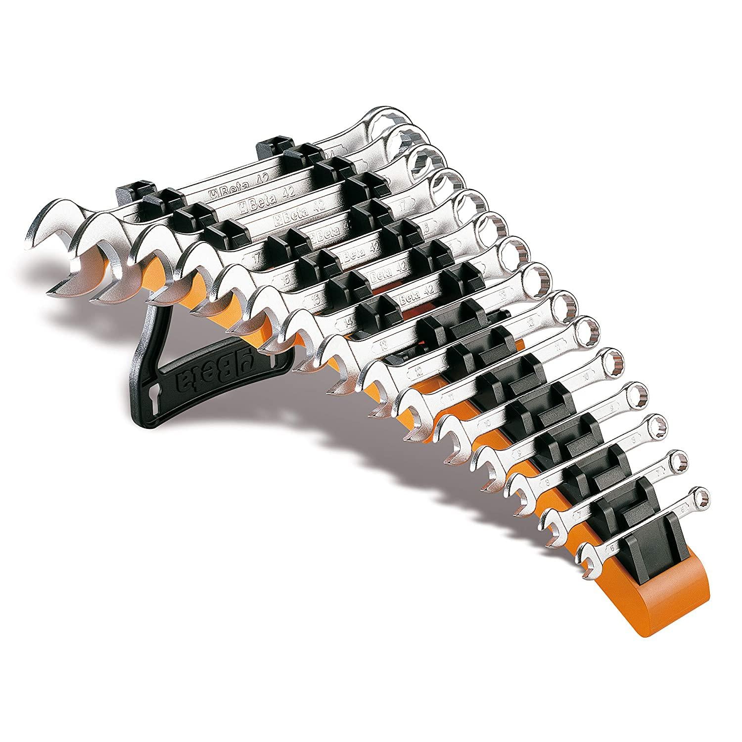 Beta 42/SP15 Offset Combination Wrench Set, 15 Pieces ranging from 6mm to 24mm, with Bright Chrome Plated