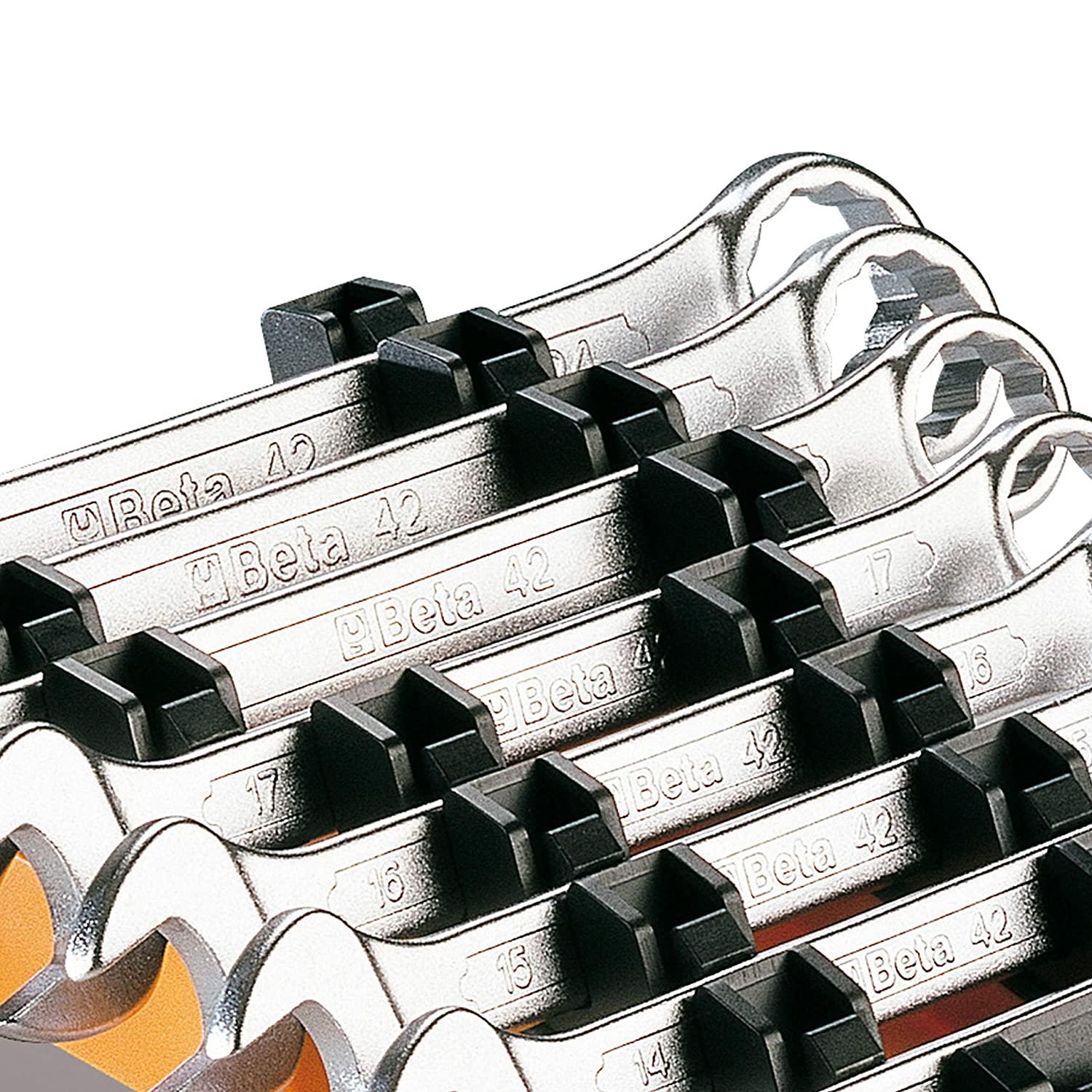 Beta 42/SP15 Offset Combination Wrench Set, 15 Pieces ranging from 6mm to 24mm, with Bright Chrome Plated