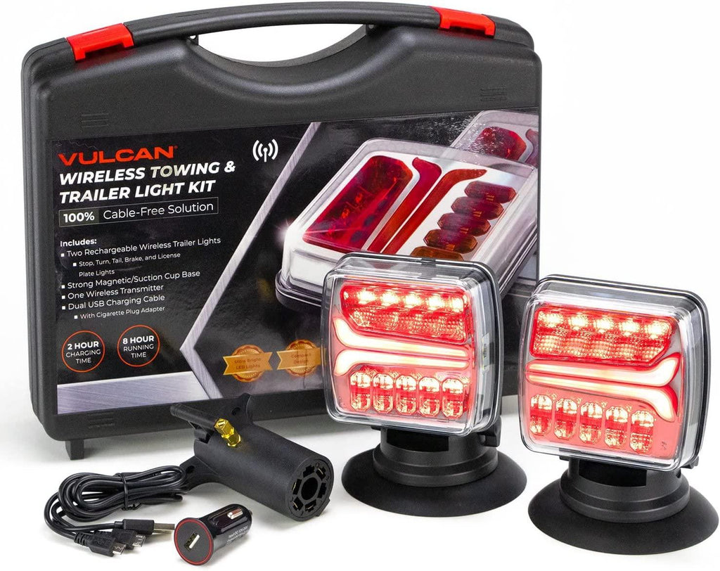 VULCAN Wireless LED Towing and Trailer Light Kit For Trucks, Trailers, RVs, SUVs, and Boats