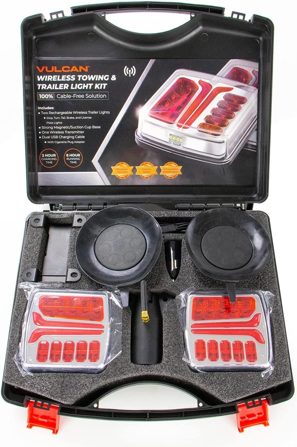 VULCAN Wireless LED Towing and Trailer Light Kit For Trucks, Trailers, RVs, SUVs, and Boats