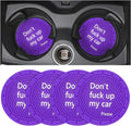 8sanlione Car Cup Coaster, 4Pcs 2.75 Inch Auto Cup Holder Insert Coasters, Anti-Slip Waterproof Embedded Drink Mat, Automotive Interior Accessories for Men and Women (D Deep Purple/4PCS)