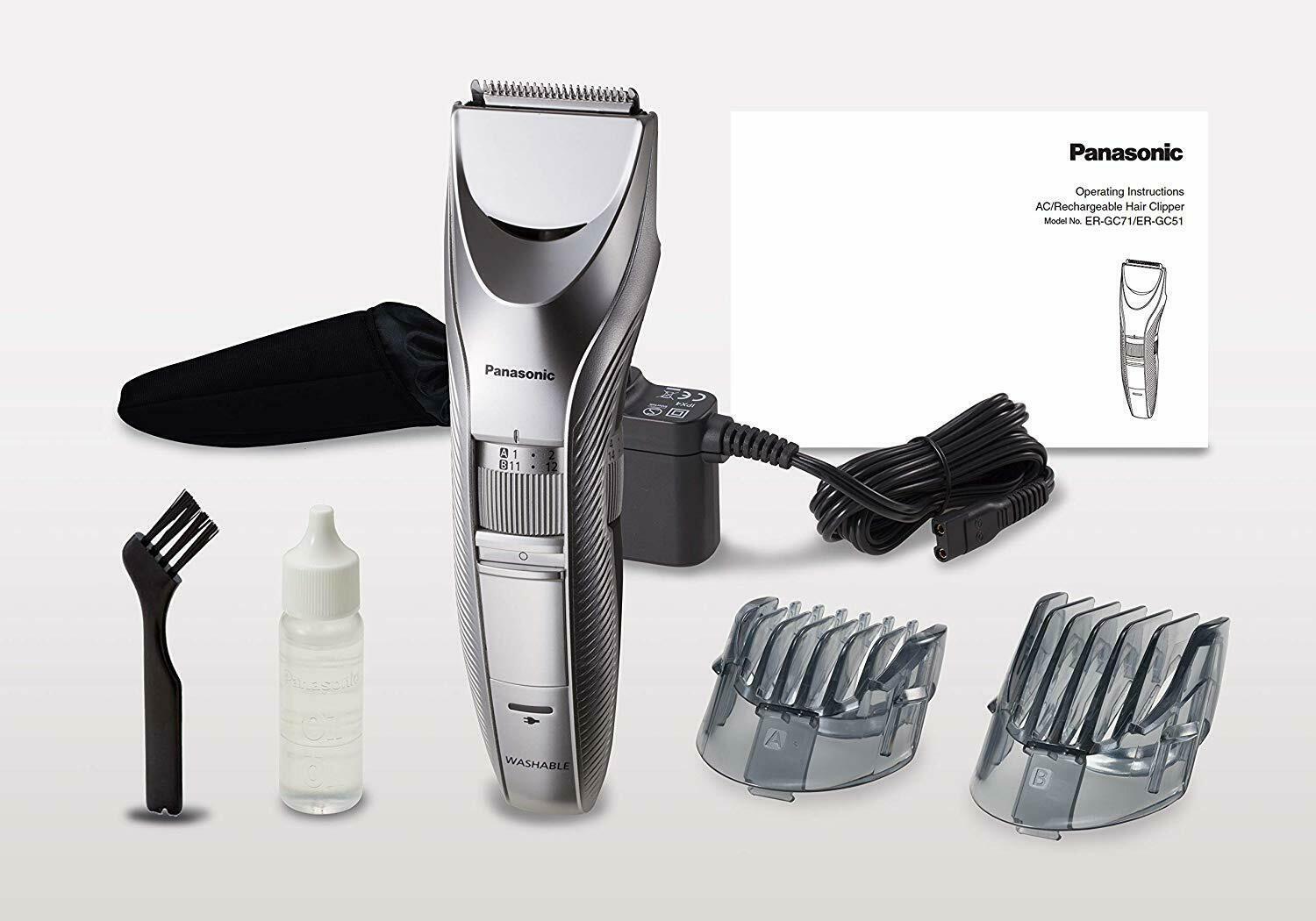 Panasonic Er-gc71 Hair Clippers and Barber 2 in 1 Refillable  Steel