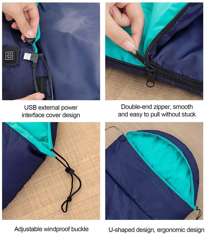 DLBGM Electric Heated Sleeping Bag Warm Waterproof Adjustable Portable Lazy Bag Multifunction Outdoor Traveling Camping Lightweight