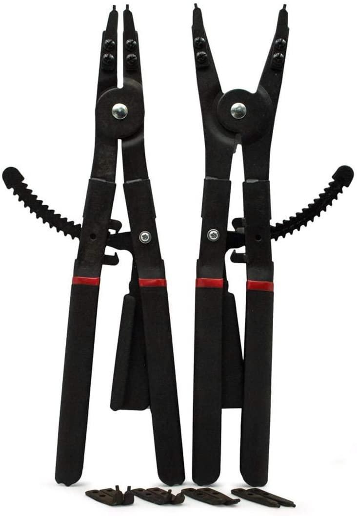 CT-CT Plier 16 Inch 2Pcs LarCirclip Snap Ring Pliers Set Retaining Ring Ratcheting with Xtra Tips Pincers Tool Hand Tools