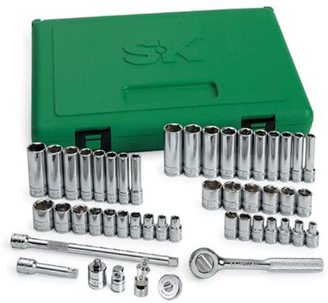 SK 91848 Fractional Socket Set – 48-Piece Metric Assortments, Durable, Corrosion Resistant Impact Units. Universal Joint Socket Set