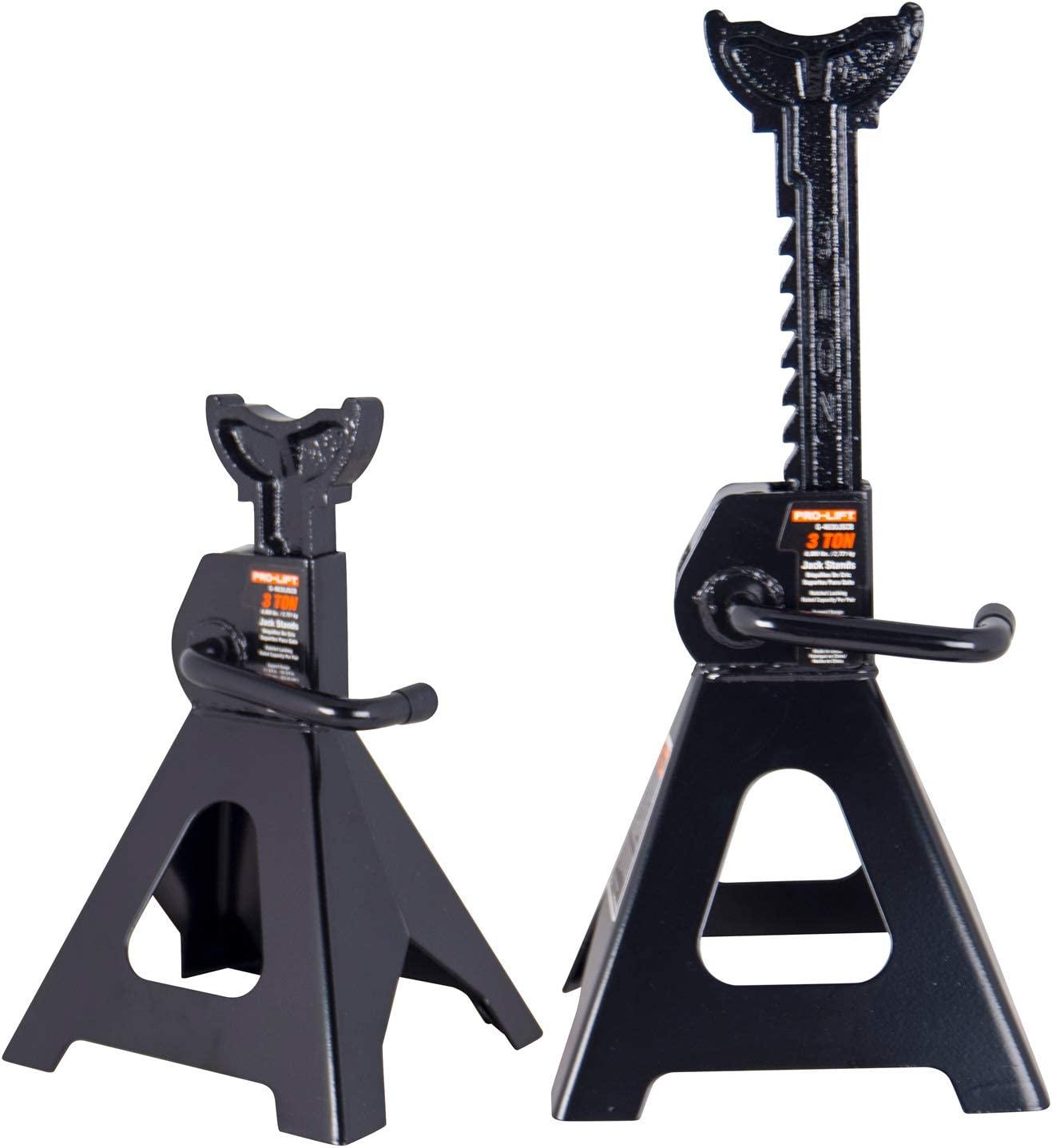 Pro-LifT G-4630JSCB 3 Ton Heavy Duty Floor Jack/Jack Stands and Creeper Combo - Great for Service GaraHome Uses - Black