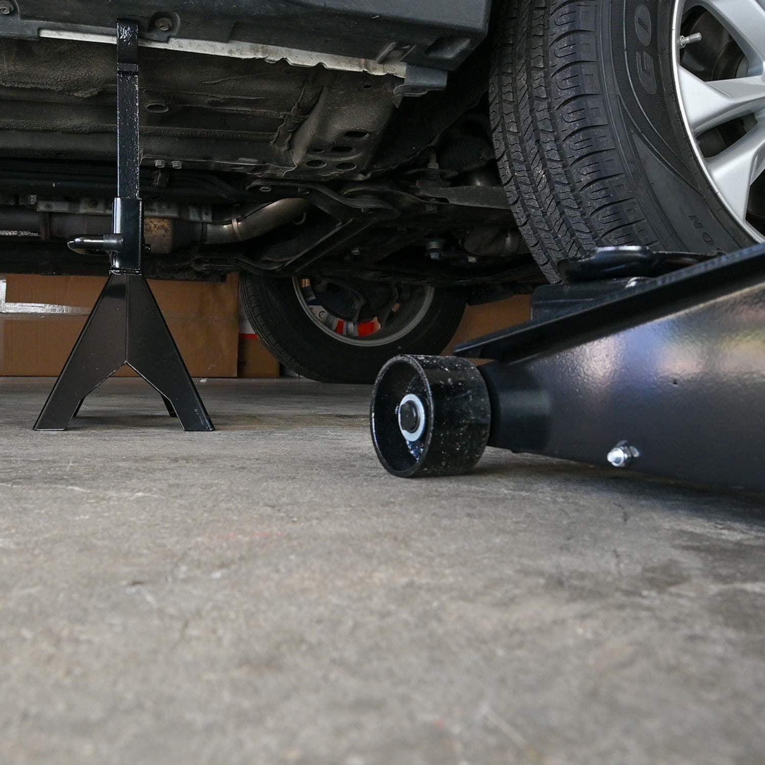 Pro-LifT G-4630JSCB 3 Ton Heavy Duty Floor Jack/Jack Stands and Creeper Combo - Great for Service GaraHome Uses - Black