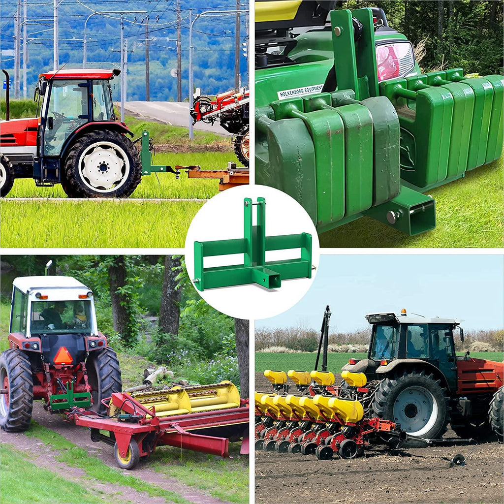 YITAMOTOR Tractor Drawbar with Suitcase Weight Brackets 3 Point 2" Receiver Hitch Drawbar for CAT 1 3-Pt Tractor