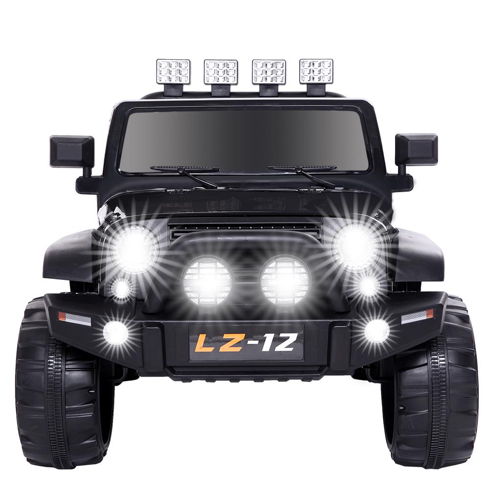 Topcobe Kids Electric Cars to Ride in, 12V Kids Ride-On Jeep Car for Child Boys Girls, Gift Children Truck Car with Remote Control, 3 Speeds, Spring Suspension, LED Lights