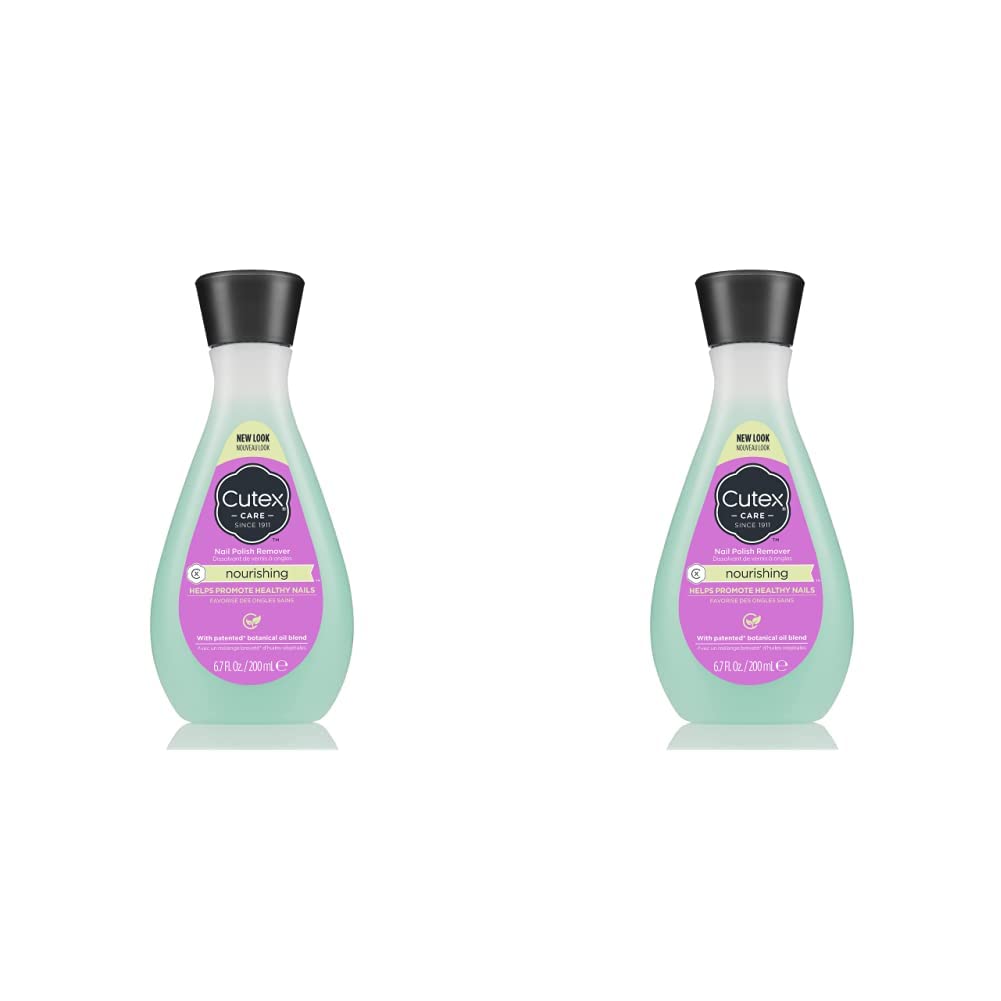 Nail Polish Remover by Cutex, Nourishing Nail Care, Leaves Nails Looking Healthy, Contains Vitamins E &amp; Apricot Oil, 6.76 Fl Oz (Pack of 2)