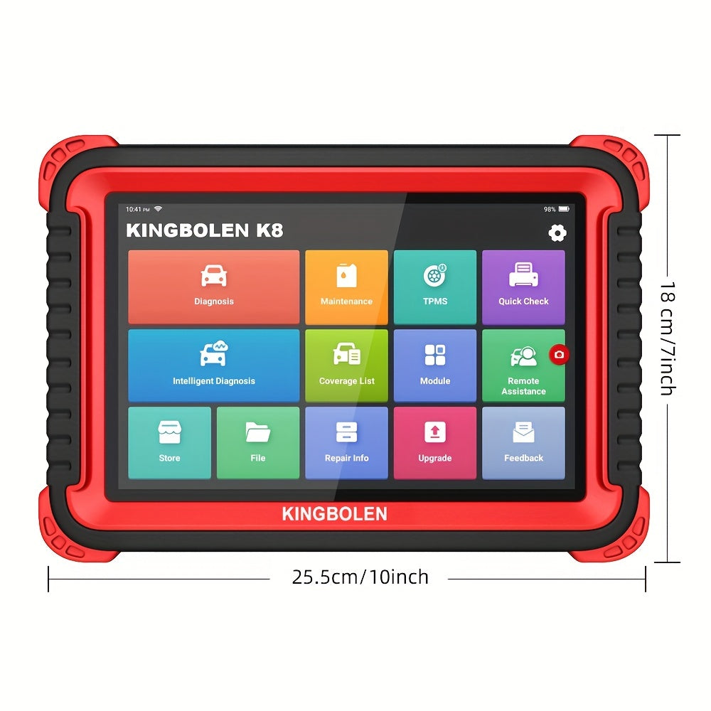 KINGBOLEN K8 Auto Full System Diagnostic Tools 28 Reset Function ECU Coding Bi-directionnal 2 Years Update OBD2 Scanner