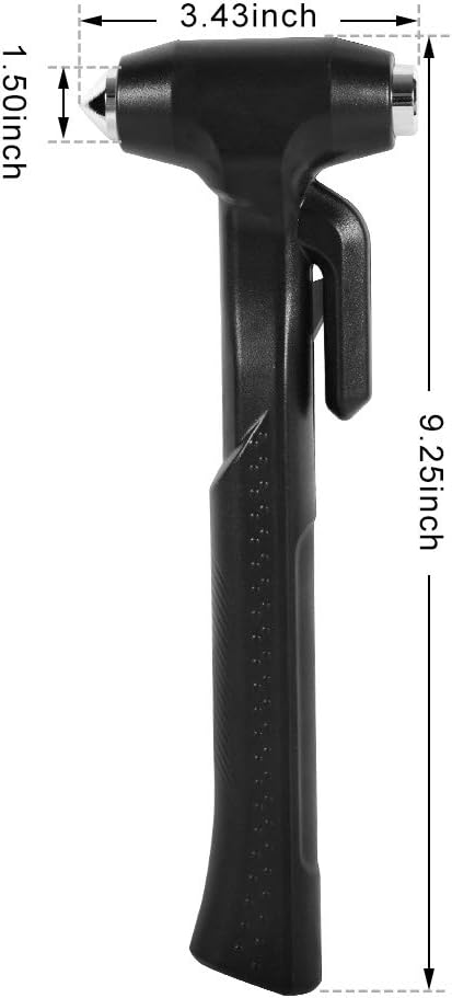 MOTORBUDDY 2-Pack Car Safety Hammer, 3-in-1 Auto Emergency Escape Hammer with Window Breaker and Seat Belt Cutter, Striking Black Emergency Escape Tool for Car Accidents