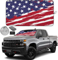 Autoamerics 1-Piece Windshield Sun Shade USA Art Flag - 2 American  - Foldable Car Front Window Sunshade for Most Sedans SUV Truck - Blocks Max UV Rays and Keeps Your Vehicle Cool - Large