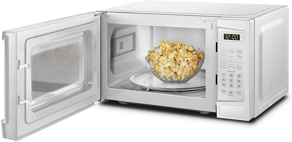 Danby DBMW1120BWW 1.1 Cu.Ft. Countertop Microwave In White - 1000 Watts, Family Size Microwave With Push Button Door