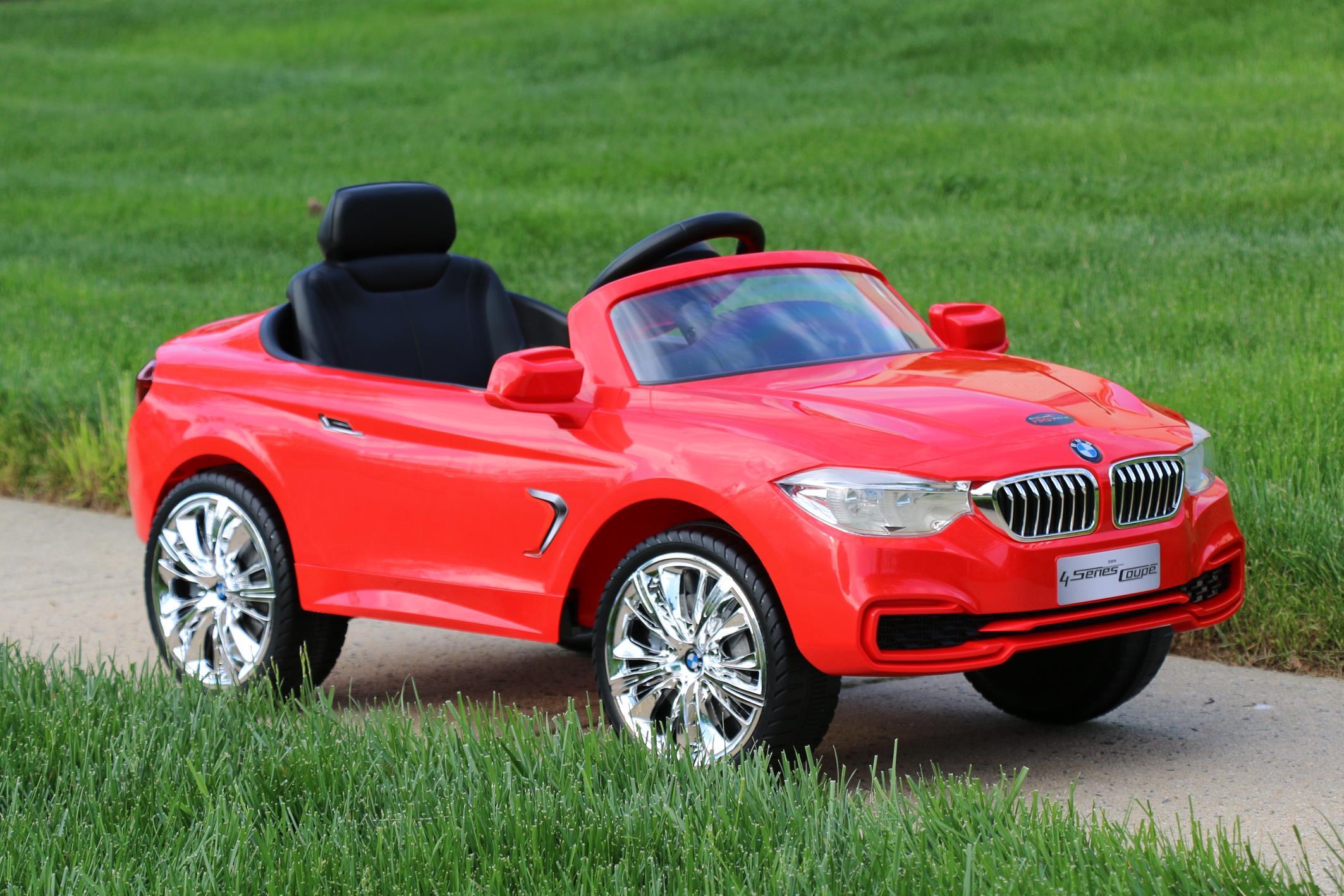 BMW 4-Series Red - First Drive - 12v Kids Cars - Electric Power Ride On Car with Remote, MP3, Aux Cord, Led Headlights, and Premium Wheels