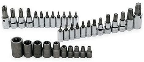 SK Hand Tool 19763 1/4", 3/8" and 1/2" Drive TORX Bit Socket Bit (35 Piece)