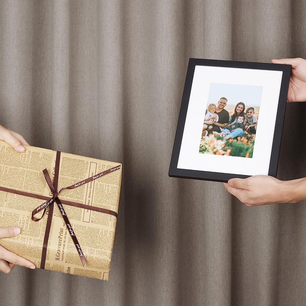 upsimples 8x10 Picture Frame Set of 5,Display Pictures 5x7 with Mat or 8x10 Without Mat,Wall Gallery Photo Frames, Black