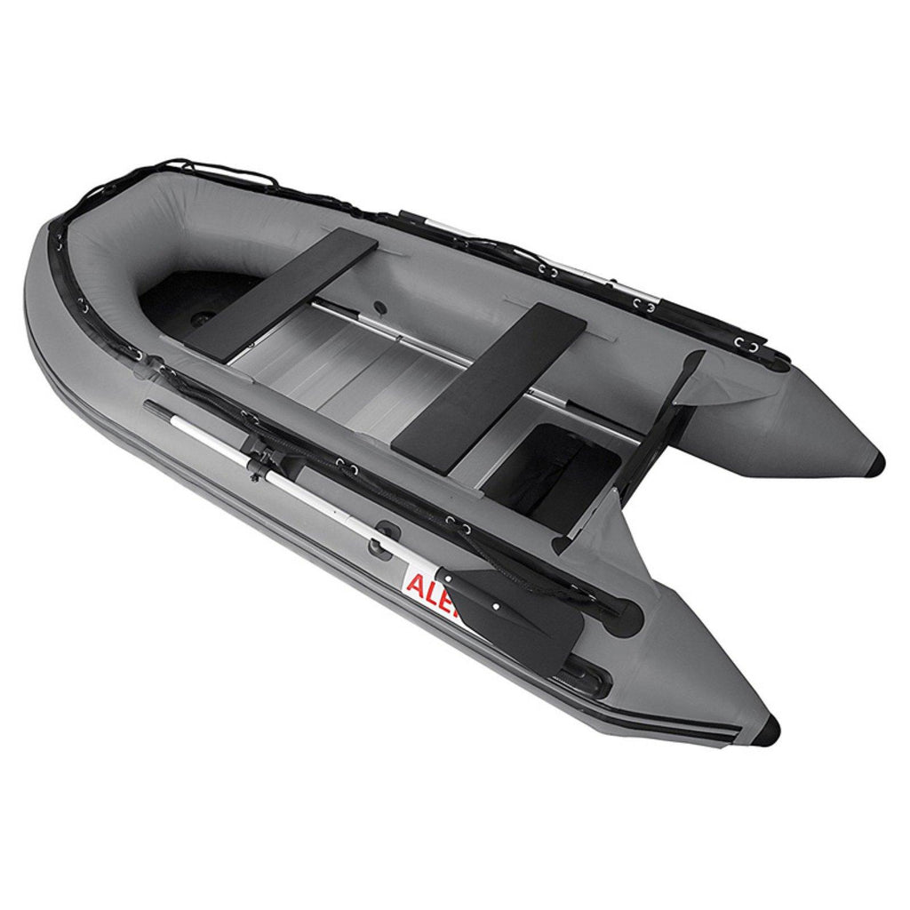 ALEKO Inflatable Boat - 12.5 Feet - Aluminum Floor - Gray