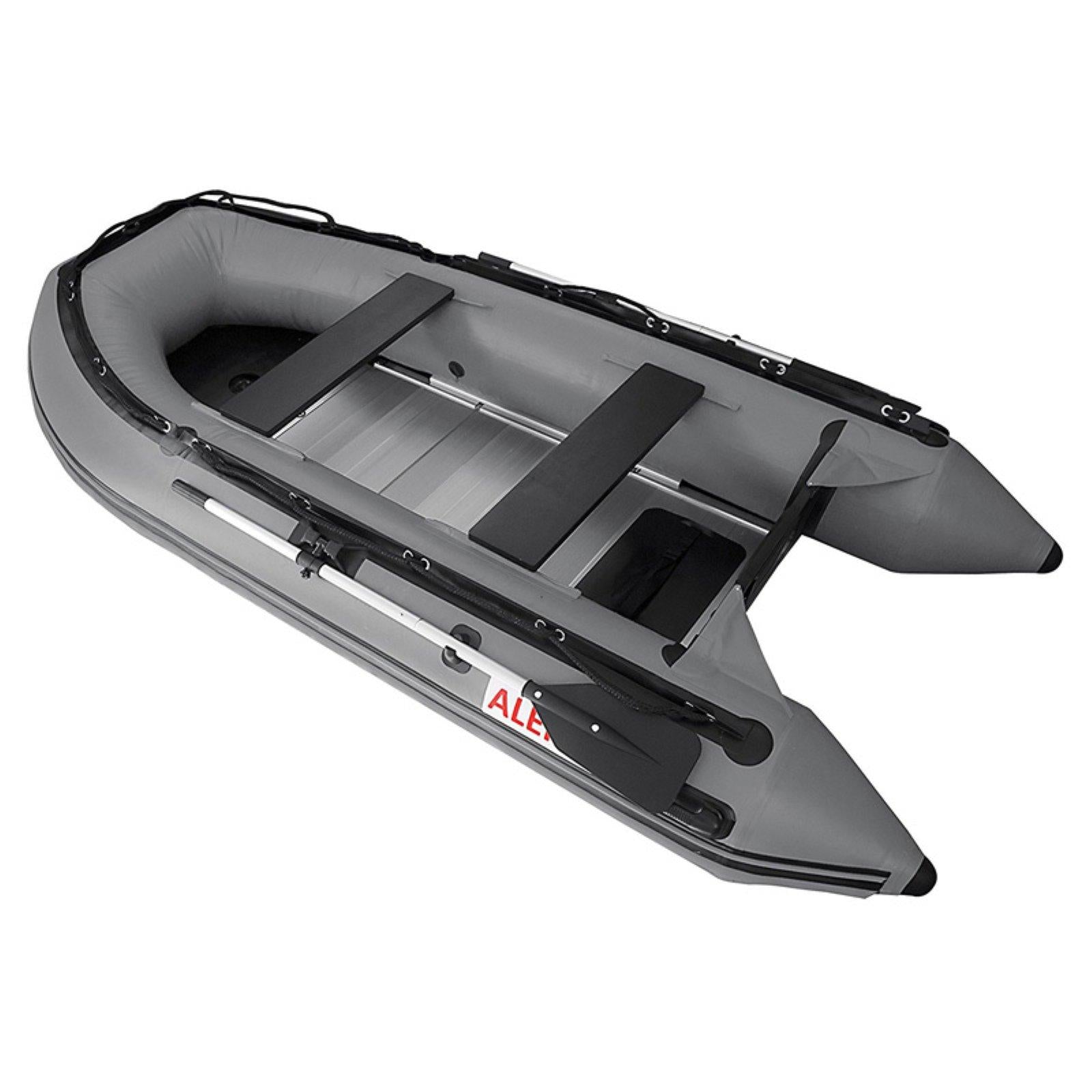 ALEKO Inflatable Boat - 12.5 Feet - Aluminum Floor - Gray