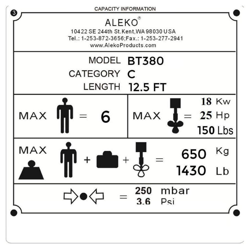 ALEKO Inflatable Boat - 12.5 Feet - Aluminum Floor - Gray