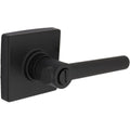 Highland Matte Black Bed and Bath Door Lever with Square Rose