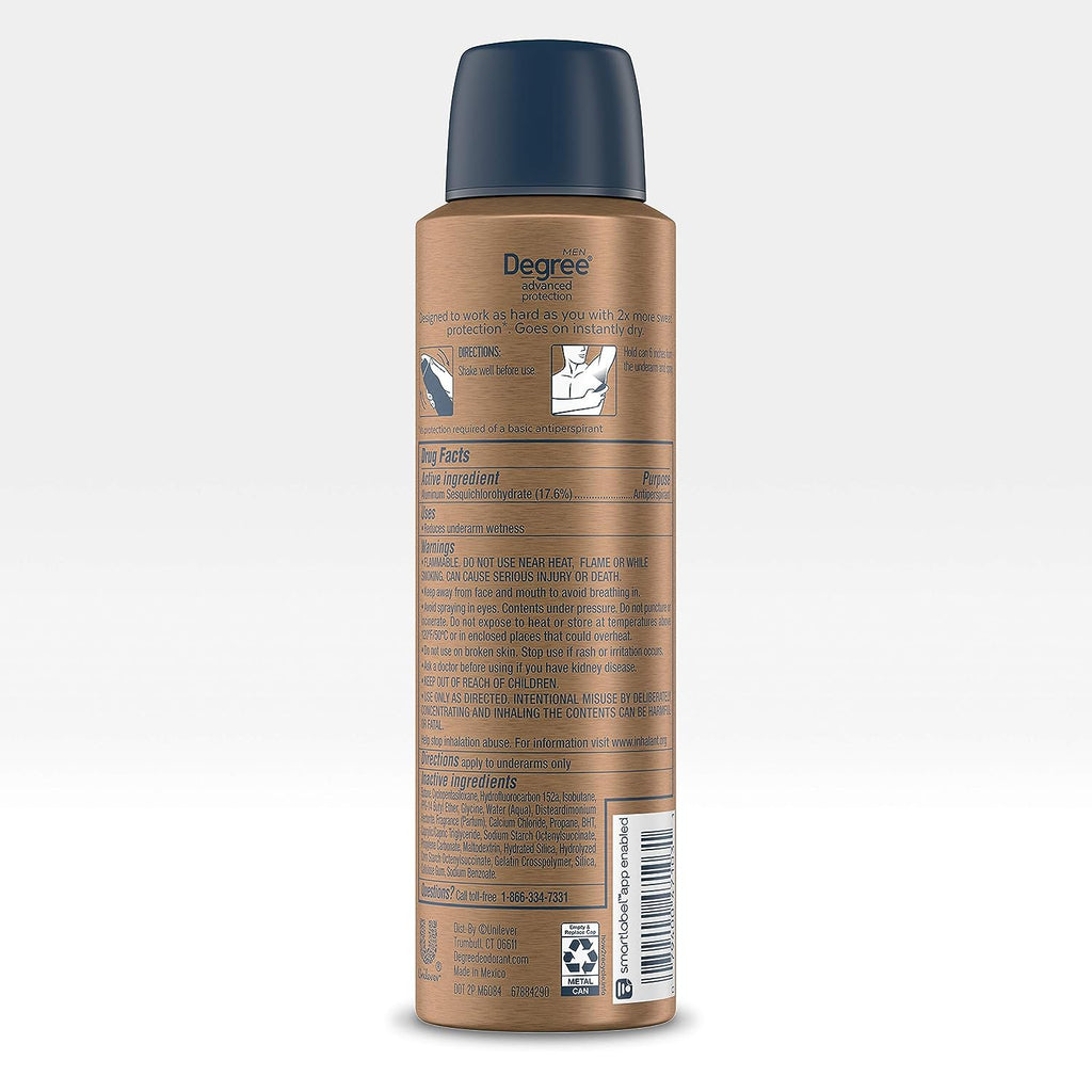 Degree Antiperspirant Deodorant Dry Spray 72 Hour Sweat and Odor Protection Hero Men's Deodorant Spray for Excessive Armpit Sweat, 3.8 oz, Pack of 3