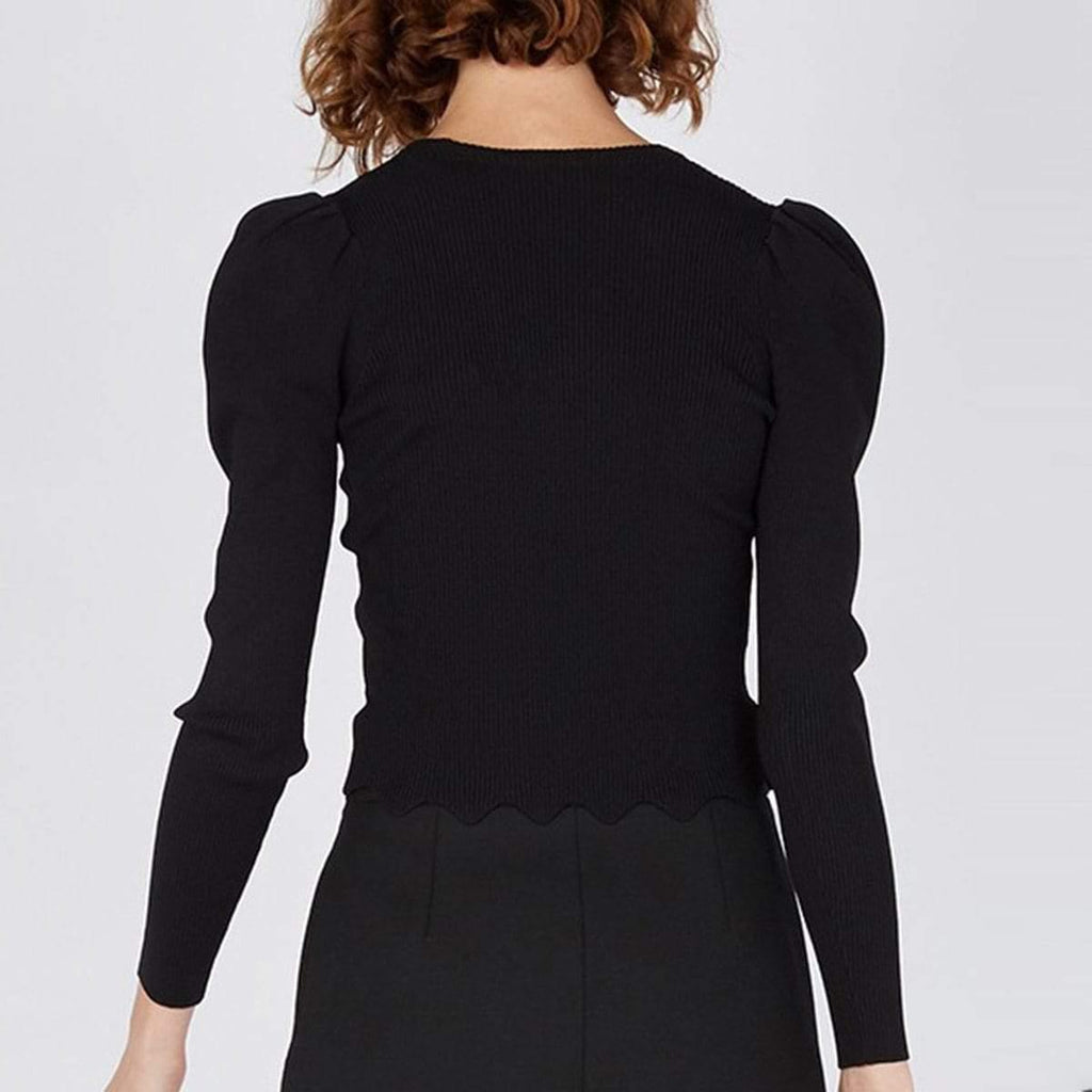 sexy long sleeve knit black cardigan