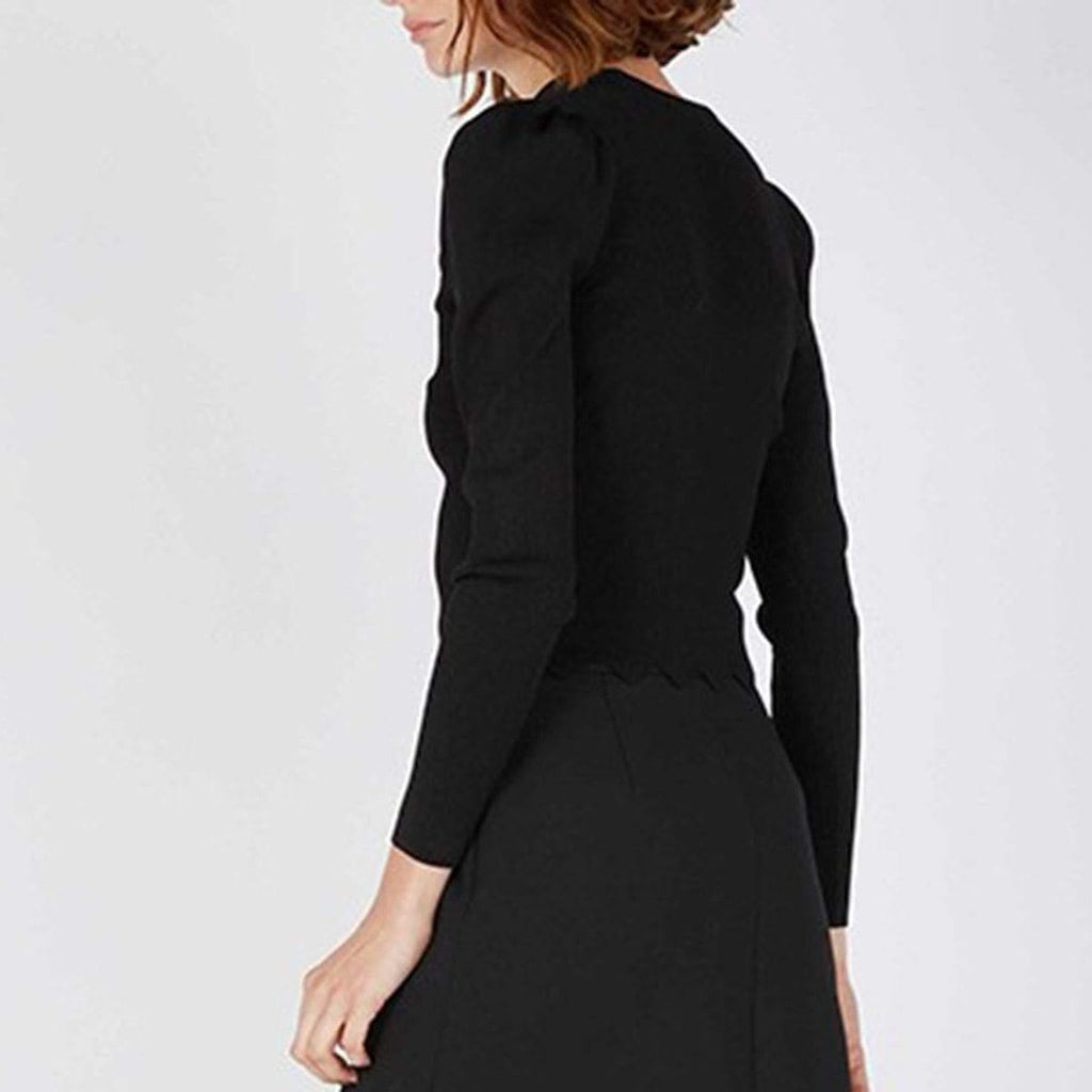 sexy long sleeve knit black cardigan