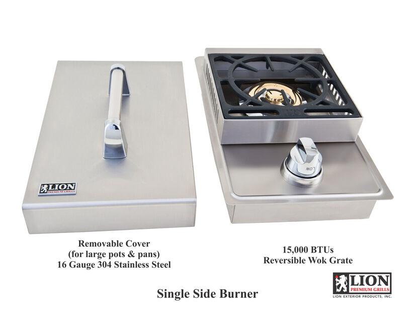 SINGLE DROP IN BBQ ISLAND SIDE BURNER 15KBTU PROPANE -L6247-